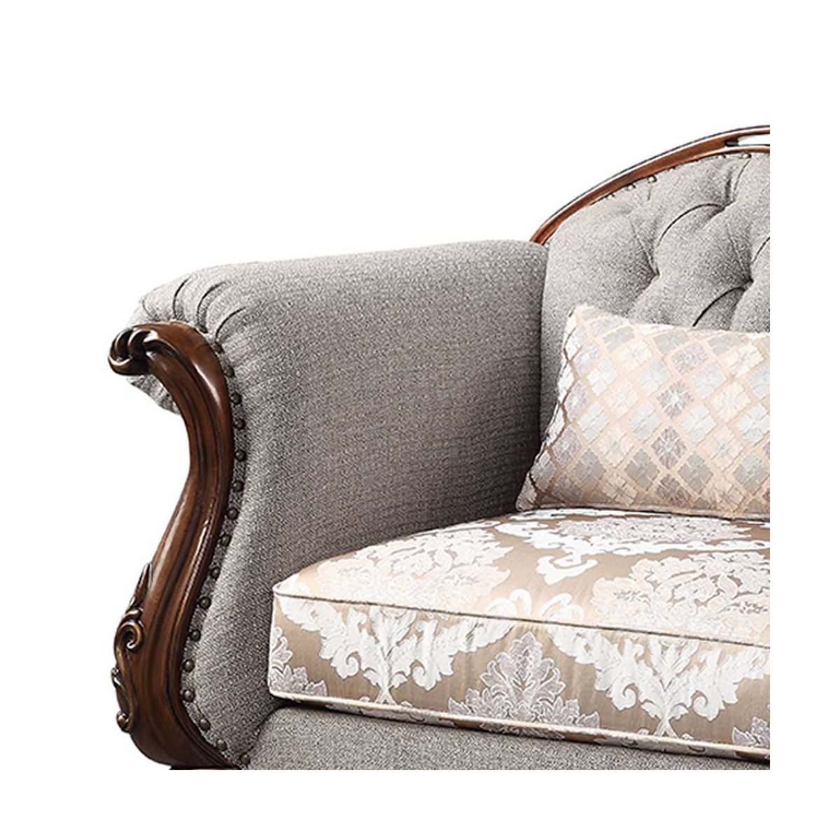 48" Miyeon Fabric Chair Cherry - Acme Furniture - thumbnail 4