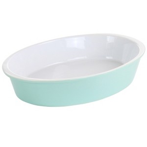 Gibson 13 Inch x 9.5 Inch Stoneware Oval Baker in Mint - 1 of 4