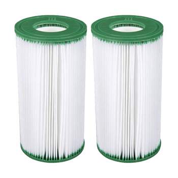 Coleman 90357E-BW Type III A/C Replacement Washable Pool Filter Cartridges for 1000 and 1500 GPH Filter Pumps, Green and White (2 Pack)