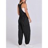 Women Jumpsuits Casual Summer Loose Outfits Rompers Beach Vacation Trendy Long Baggy Overalls Jumpers with Pockets - 3 of 4