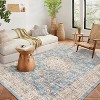 Washable Boho Area Rug, Non-Slip Low Pile Vintage Carpet, Soft Accent Floor Cover for Living Room or Bedroom - 2 of 4