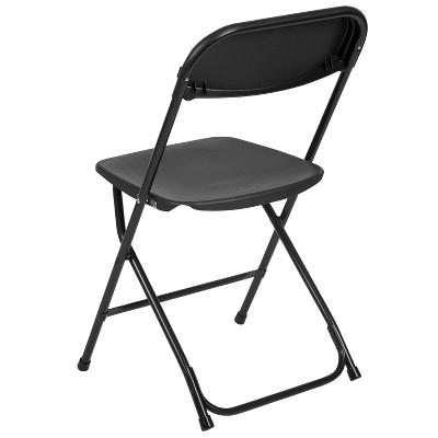 Hercules Series Black Steel Frame Folding Chair Set of 2