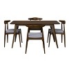5-Piece Mid Century Modern Dining Table Set for 4,Walnut 47.2" Rectangular Table and Upholstered Chairs for Dining Room-Baofuwish - 2 of 4