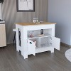 Gulches Arlet Kitchen Island with Two Door Cabinet and Shelf, 35.3"H x 40.5"W x 27.5"D, Versatile Storage Solution for Your Kitchen - 2 of 4