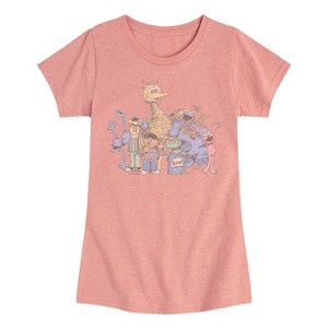 Girls' - Sesame Street - SS Group Fitted Short Sleeve Graphic T-Shirt - 1 of 4