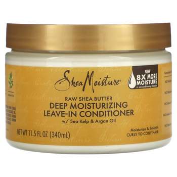 SheaMoisture Raw Shea Butter, Deep Moisturizing Leave-In Conditioner, Curly to Coily Hair, 11.5 fl oz (340 ml)