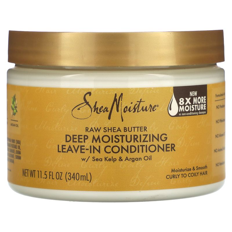 SheaMoisture Raw Shea Butter, Deep Moisturizing Leave-In Conditioner, Curly to Coily Hair, 11.5 fl oz (340 ml), 1 of 4