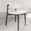 Set of 2 Modern Dining Chairs with Curved Backrest, Wood Dining Room Chairs, Upholstered Chairs for Kitchen or Dining Room – The Pop Home - 3 of 4