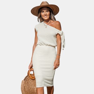 Women's Waffle Knit Off-Shoulder Midi Dress - Cupshe - 1 of 4