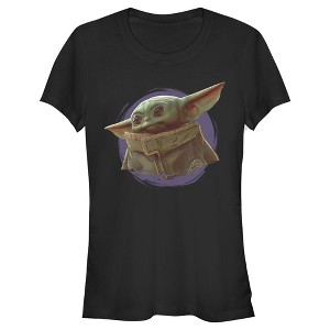 Juniors Womens Star Wars The Mandalorian The Child Circle Halo T-Shirt - 1 of 3