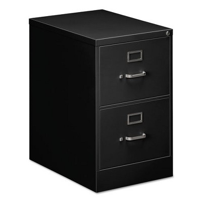 Black 2-Drawer Lockable Vertical Steel File Cabinet