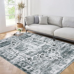 Vintage Oriental Medallion Rug Non Slip Ultra-Thin Rug - 1 of 4