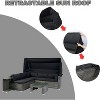 Shaped Patio Furniture Set w/Retractable Canopy, 7 Piece All Weather Heavy Duty Sofa Ideal for Garden, Porch, Backyard Black - 4 of 4