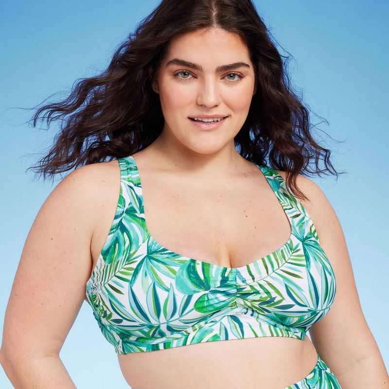 Women's Underwire Bralette Bikini Top - Shade & Shore™ Green Tropical Print, 4 of 5