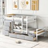 VYNXARIA Twin over Twin Loft Bunk Bed with Drawers and Ladder, Gray - 2 of 4