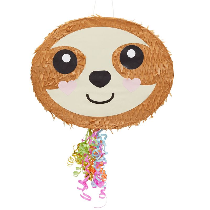Blue Panda Small Sloth Pull String Pinata for Kids Birthday Party Supplies (16.5 x 13 x 3 In), 3 of 6