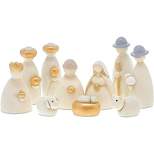 Faithful Finds 10 Pieces Nativity Scene Figurines, Religious Christmas Decorations, White
