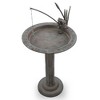 SPI Home Fishing Frog Birdbath and Sundial – 31" Tall Cast Aluminum Garden Sculpture with Whimsical Design - 2 of 4