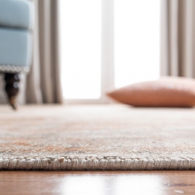 Hand-Tufted Rust and Orange Wool Rectangular Area Rug, 3'x5'