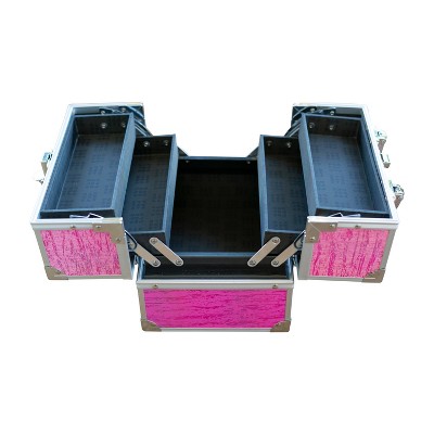 Caboodles Adored Multi Fabric Train Case - Fuchsia