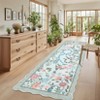 Pastoral Floral Washable Area Rug Non Slip Farmhouse Floor Cover Soft Non Shedding Indoor Rug Low Pile Foldable Carpet for Living Rom Bedroom Nursery - 2 of 4