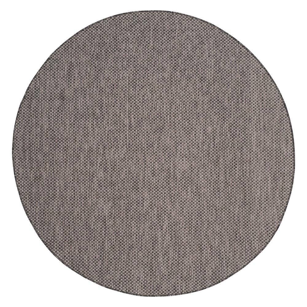 6'7in Cherwell Round Outdoor Rug Black/Beige - Safavieh