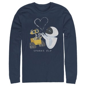 Men's Wall-E Valentine's Day EVE Sparks Fly Long Sleeve Shirt - 1 of 4