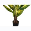 Vynxaria Artificial Plant, 47" Tall, Evergreen Tree, Indoor, Faux, Fake, Floor, Greenery, Potted, Real Touch, Decorative, Green Leaves, Black Pot - 2 of 4