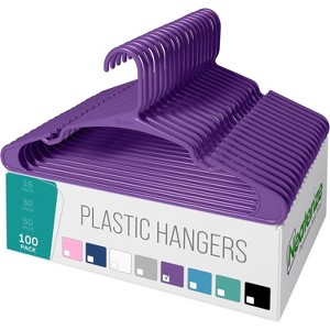 Paaaawaters Clothes Hangers Plastic 100 Pack For Adults - Plastic Hangers, The Perfect Coat Hanger - 1 of 4