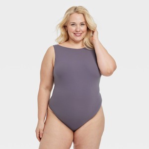 Women's Luxe Stretch Boat Neck Thong Bodysuit - Auden™ - 1 of 3