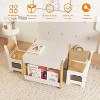Kids Art Table and Chair Set, 4 in 1 Children Activity Table & 2 Chairs with Storage Drawer - 4 of 4