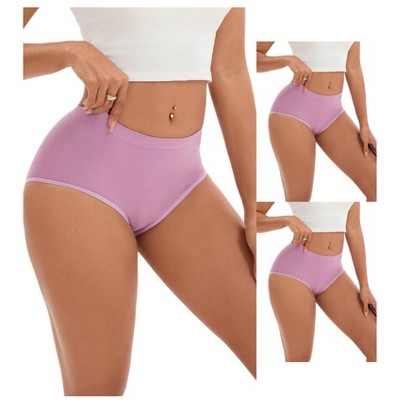 INSPIRE CHIC 3 Packs Women's Tummy Control High-Waisted Briefs Butt Lifter Full-Coverage Underwear