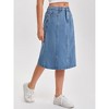 INSPIRE CHIC Women's Denim Elastic Back High Waist Casual Knee Length A Line Jean Skirts - 2 of 4