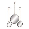 Set of 3 Modern Iron Framed Wall Mirrors with Rope Hangers - Olivia & May: Industrial Style, No Assembly Required - 2 of 3