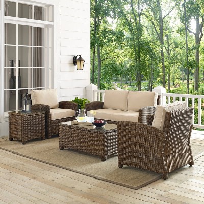 Bradenton 5-Piece Sand Wicker Outdoor Conversation Set