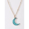 Slickblue Women's Necklace, Gold Double Ball & Curb Chain with Amazonite Moon and Star Charms, 15"-18.5" - 2 of 2