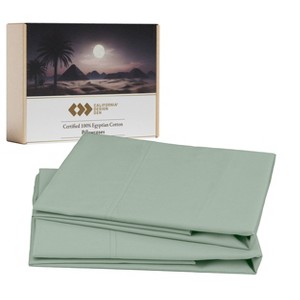 Luxury 100% Cotton Pillow Cases Set of 2, Sateen Weave, Soft, Breathable & Cooling Pillow Cases - 1 of 4