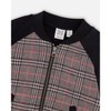 Deux par Deux Boy Bi-Material Zip Front Jacket Gray and Black Plaid - 4 of 4