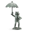 SPI Home Frog with Umbrella Garden Spitter – 29.5" Tall Metal Outdoor Water Feature, Whimsical Pond or Fountain Accent Sculpture - 2 of 3