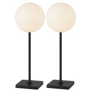 JONATHAN Y Allie Modern Minimalist Indoor/Outdoor Metal Globe Rechargeable/Cordless Dimmable Integrated LED Table Lamp with Touch Sensor - 1 of 4