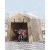 Portable Outdoor Storage Shed, Waterproof PE Tarp Carport with Roll-Up Zipper Door & Vent, UV/Rain/Snow Resistant Shelter for Tools - 4 of 4