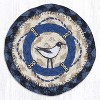 Earth Rugs Coastal Seagull Printed Coaster – 5"x5" Natural Braided Jute, Beach-Themed Table Accent - 2 of 3
