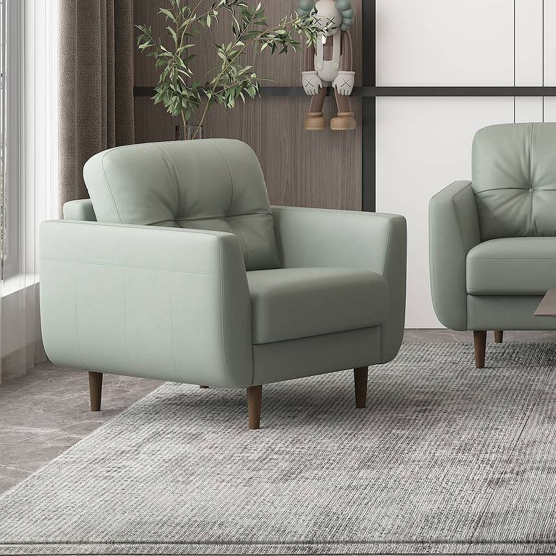 35&#34; Radwan Chair Pesto Green Leather - Acme Furniture, 1 of 9