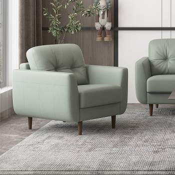 35" Radwan Chair Pesto Green Leather - Acme Furniture