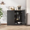 31"x31"x16" Wood Accent Cabinet in Black, Storage Organizer with Adjustable Shelves for Kitchen Bedroom Entryway Living Room Dinning Room - 3 of 4