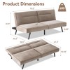 VIpbear 70.5in Folding Small Loveseat Sleeper Recliner for Living Room Convertible Futon Sofa Bed,Memory Foam Futon Couch with Adjustable Backrest - 2 of 4