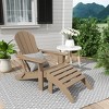 WestinTrends Malibu HDPE Outdoor Patio Folding Poly Adirondack Chair with Ottoman (2-Piece Set) - 2 of 4