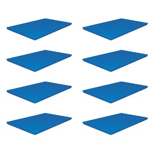 Bestway Flowclear Rectangle Pool Cover for Above Ground Swimming Pools with Drain Holes and Tie Down Ropes, Blue (Cover Only) (8 Pack) - 1 of 4