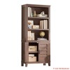 5 Tier Bookcase with Doors Floor Standing,Farmhouse Wooden Bookshelf,71.3 inches Tall Bookshelves with Storage Cabinet for Home Office - 3 of 4