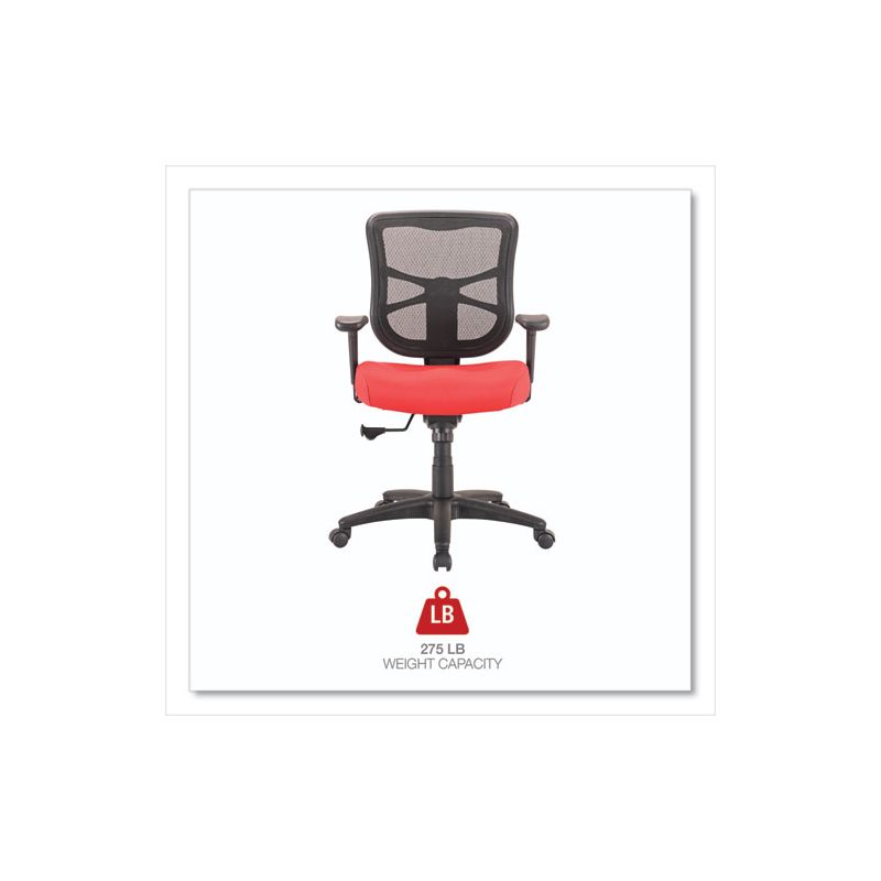 Alera Alera Elusion Series Mesh Mid-Back Swivel/Tilt Chair, Supports Up to 275 lb, 17.9" to 21.8" Seat Height, Red, 2 of 8